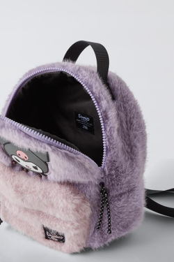 ZARA РЮКЗАК ИЗ ИСКУССТВЕННОГО МЕХА KUROMI © SANRIO, РОЗОВЫЙ
