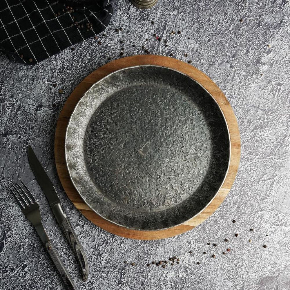 Сковорода для подачи 24 см h2,9 см круглая без ручки " " углерод. сталь ИНДУКЦИЯ P.L.