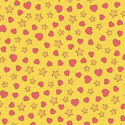 Сердечки и звезды на желтом (Дизайнер Irina Skaska)