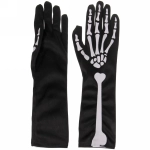 Перчатки карнавальные «Скелет» удлиненные, черный