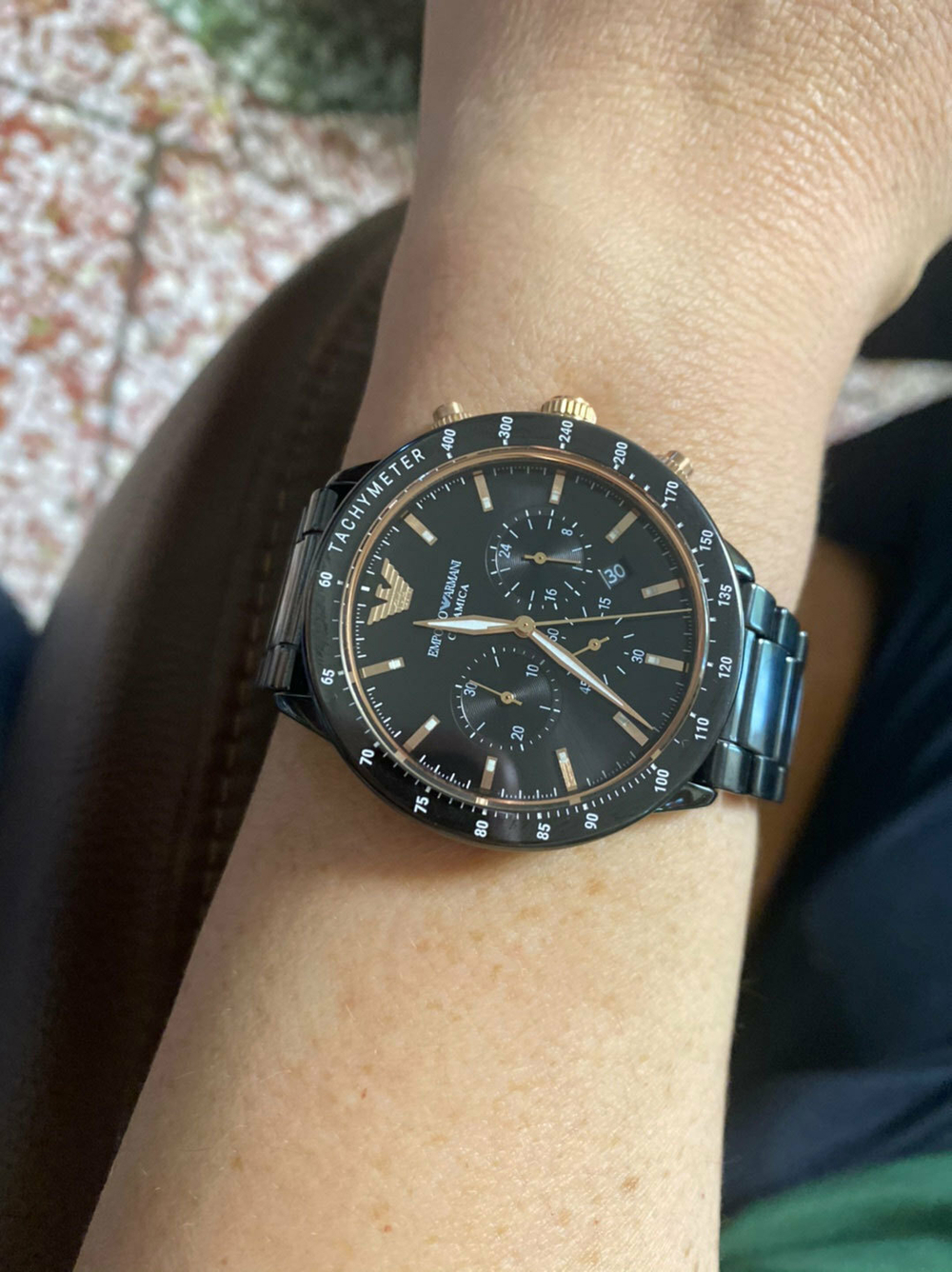 Керамические наручные часы Emporio Armani AR70002 с хронографом