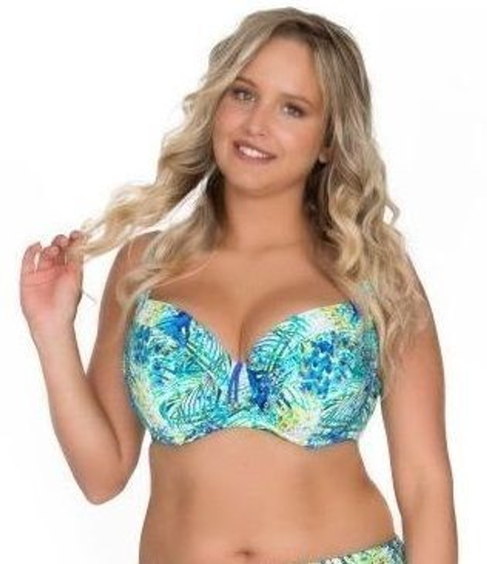 Купальный лиф на тонком поролоне с павлинами (Размер: 65I) (Цвет: разноцветный)