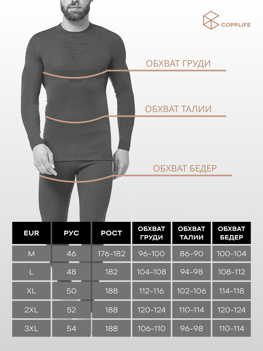 Термокомплект COPPLIFE MERINO с шерстью мериноса