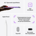 Планшет Apple iPad MINI 6, 8.3", 256gb, Wi-fi, Purple/Фиолетовый