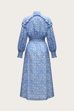 ПЛАТЬЕ-МИДИ ИЗ ХЛОПКА С АВТОРСКИМ ПРИНТОМ