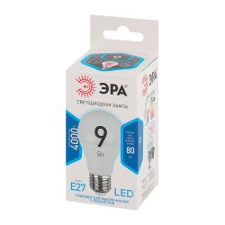 Лампочка светодиодная ЭРА STD LED A60-9W-840-E27 E27 / Е27 9Вт груша нейтральный белый свет