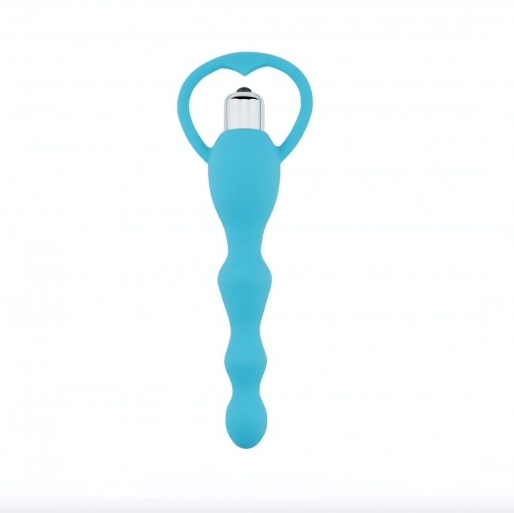 Анальная пробка-елочка с вибрацией голубого цвета ROSYLAND (Цвет: голубой)