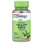 Solaray, True Herbs, желтый док, 500 мг, 100 растительных капсул