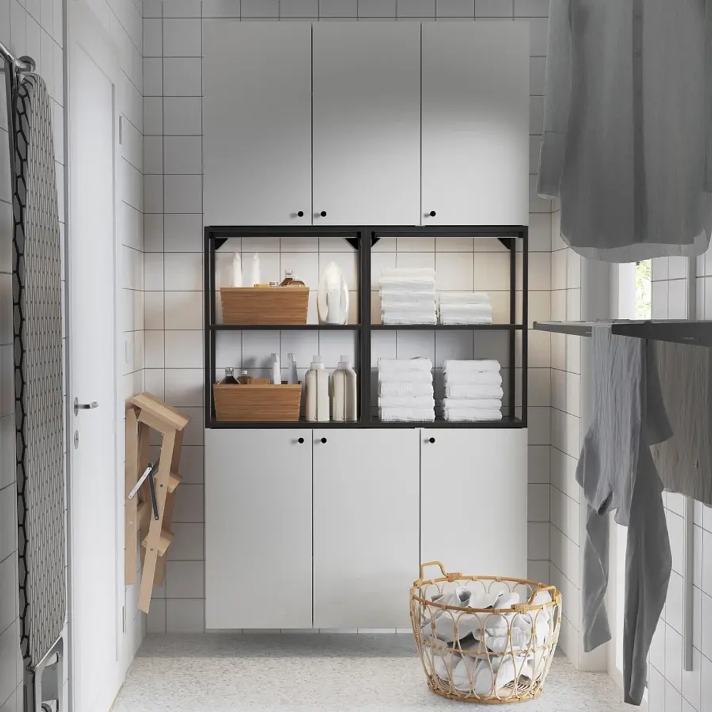 Комбинация - IKEA ENHET/ЭНХЕТ ИКЕА, 225х32х120 см, белый
