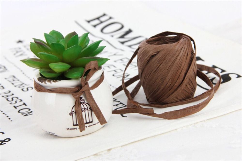 Лента (0,5 см*10 м) Рафия, Зеленый микс, 3 шт.