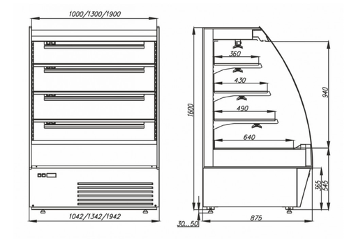 Тепловая горка Carboma 1600/875 BT-1,3 TOKYO (F 16-08 SH 1,3-2)
