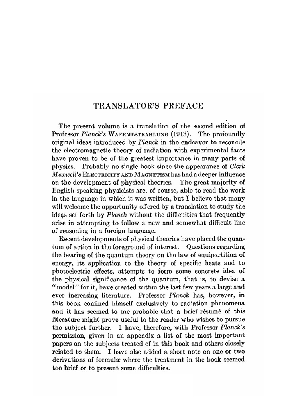 The theory of heat radiation | Max Planck