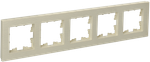 BRITE Рамка 5-местная РУ-5-Бр бежевый рифленый IEK