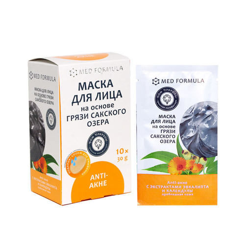 Маска для лица на основе Сакской грязи Anti-акне для проблемной кожи, 10 саше по 30 г (10,05 б)
