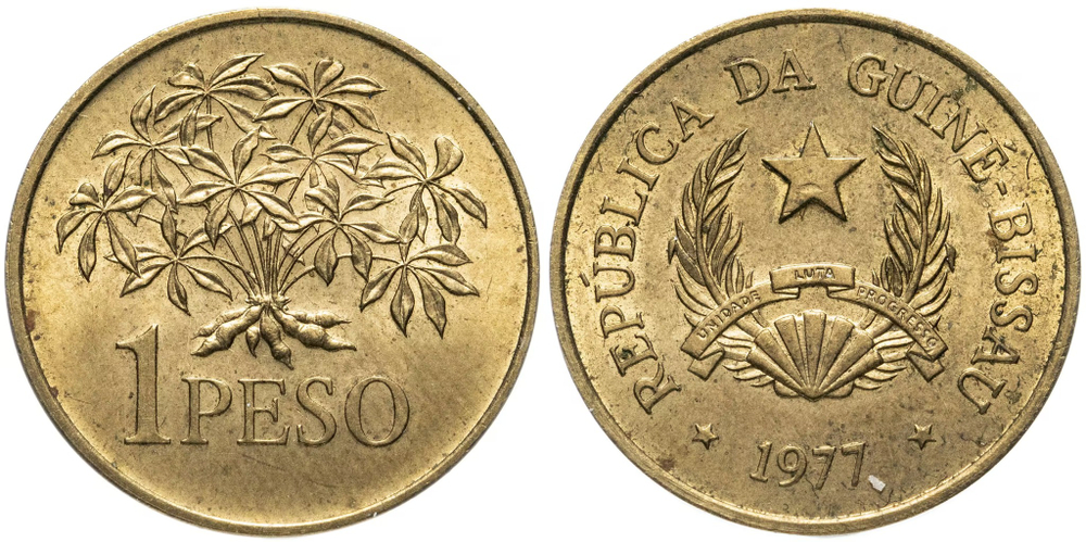 Гвинея-Бисау 1 песо, 1977 Цветы XF