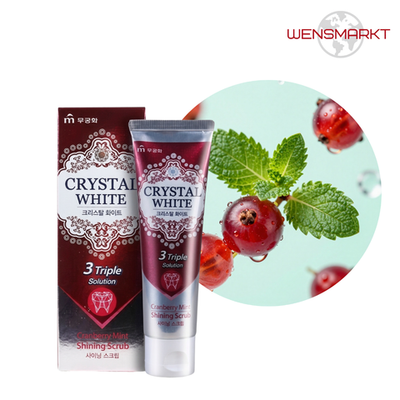 Зубная паста отбеливающая “Crystal White” с ароматом клюквы и мяты, 110 г (Корея)