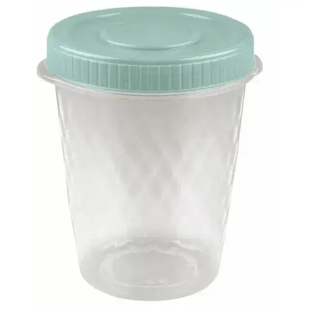 Банка с завинчивающейся крышкой Кристалл 1,1 л бежевый/зеленый (микс 2)