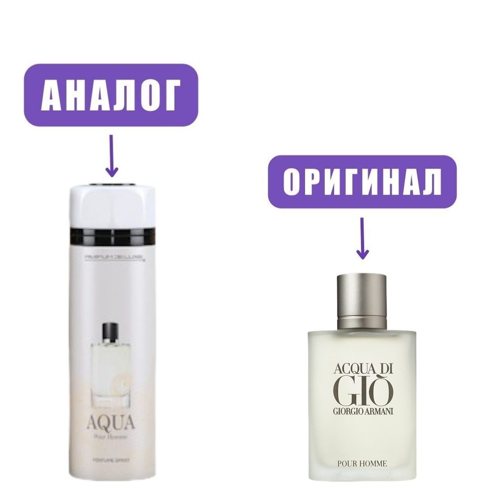 PARFUM de LUX deo AQUA pour homme 200ml men (версия AcquaDiGio)