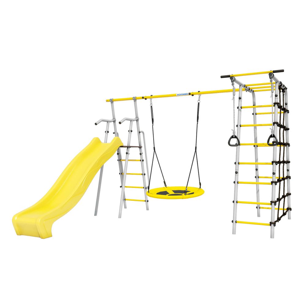 Детский спортивный комплекс для дачи ROMANA Богатырь Плюс 2 (Качели гнездо 100см)