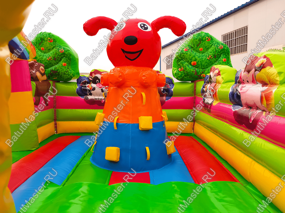 Коммерческий надувной батут "В гостях у Маши", 6х4х3