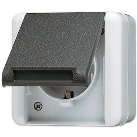 JUNG WG800 Розетка 2Р+З, н/у, серый IP44, арт.820W