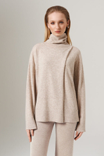 23116 Свитер женский (серо-бежевый меланж)