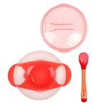 1886864 Набор для кормления, 3 предмета: миска 350 мл на присоске, крышка с рисунком, ложка, цв