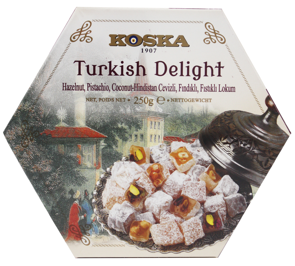 Рахат лукум с фундуком, фисташкой и кокосом, Koska, 250 гр