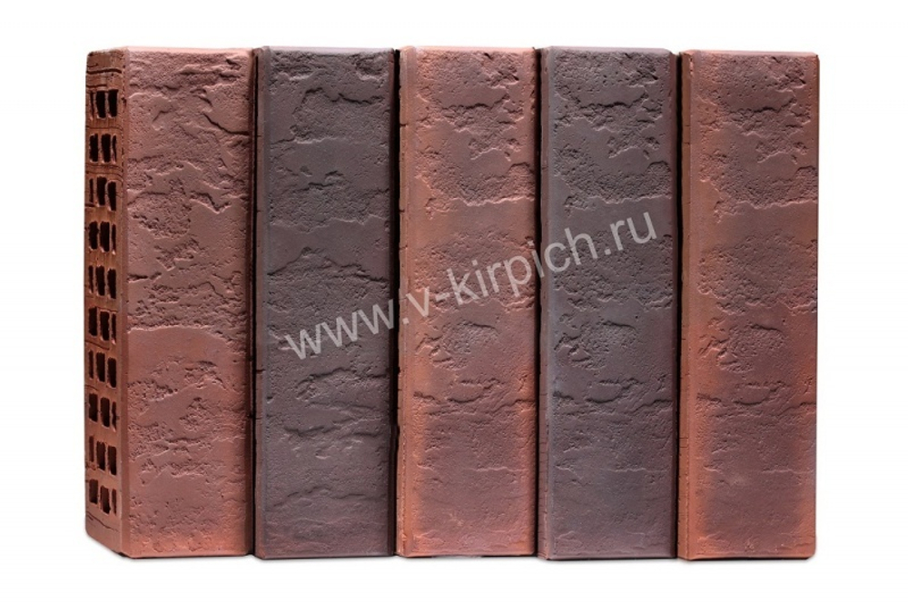 Кирпич лицевой Воротынский одинарный микс антик-кортен, терра