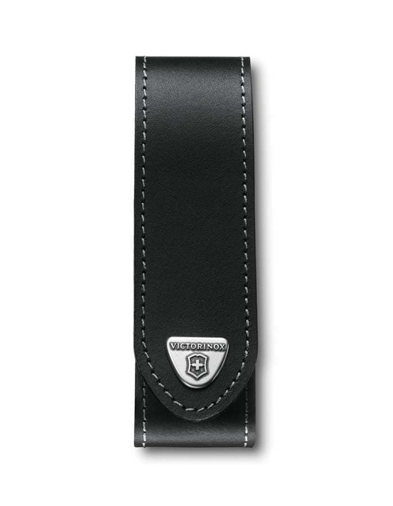 Чехол на ремень VICTORINOX для ножей RangerGrip 130 мм, на липучке, кожаный, 35x40x140 мм, чёрный