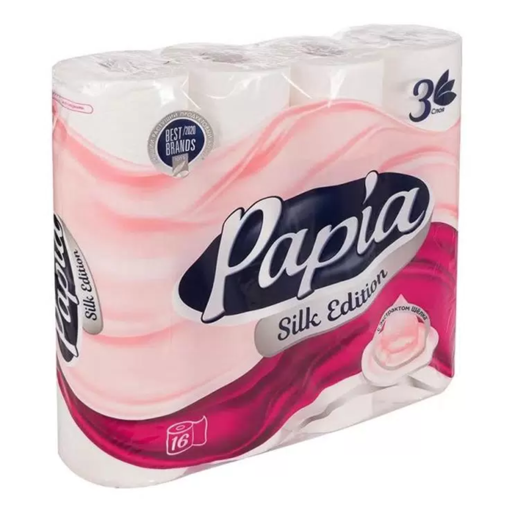 Туалетная бумага Papia 3 слоя 16 рулонов