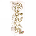 Новогодние шары 7см (набор 3шт) «Зимние узоры», золото