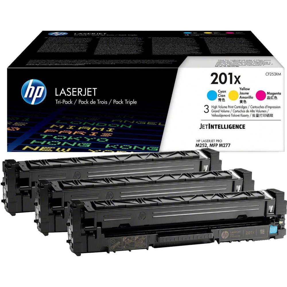 Картридж лазерный HP 201X CF253XM CMY для CLJ Pro 252/274/277 (3шт/уп)