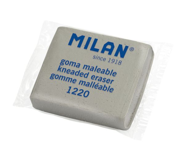 Ластик каучуковый для стирания графита и угля 37х28х10 мм, 12 шт, Milan CCM1220-12