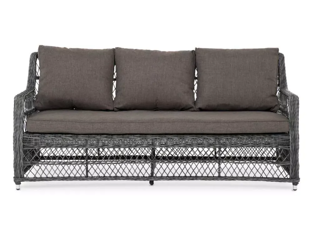 "Гранд Латте" диван трехместный из искусственного ротанга, цвет графит