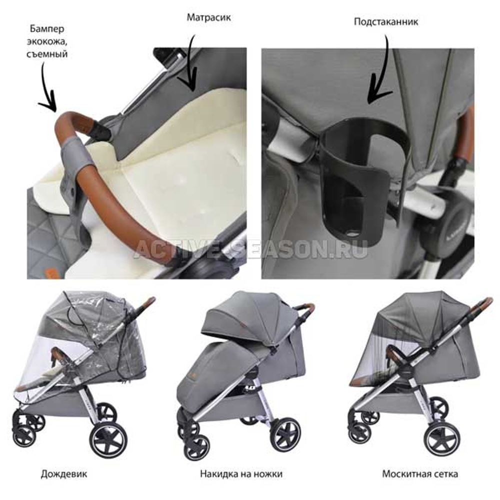 Прогулочная коляска Luxmom 730 ч/р