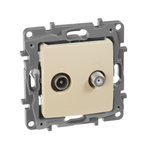 Розетка TV-SAT двухкабельная - слоновая кость ETIKA Legrand