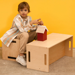 Стул перевертыш Чек, 74х34х34, растущий детский стол и стул 2в1 из фанеры березы, прозрачный лак