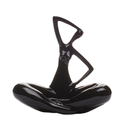 Статуэтка Женщина в позе лотоса Garda Decor C6128черная