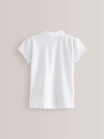 Поло школьное с молнией для девочки Next 342-093, 2 шт., Белый