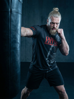 Рашгард с коротким рукавом черный LEGENDA Рать2 красная