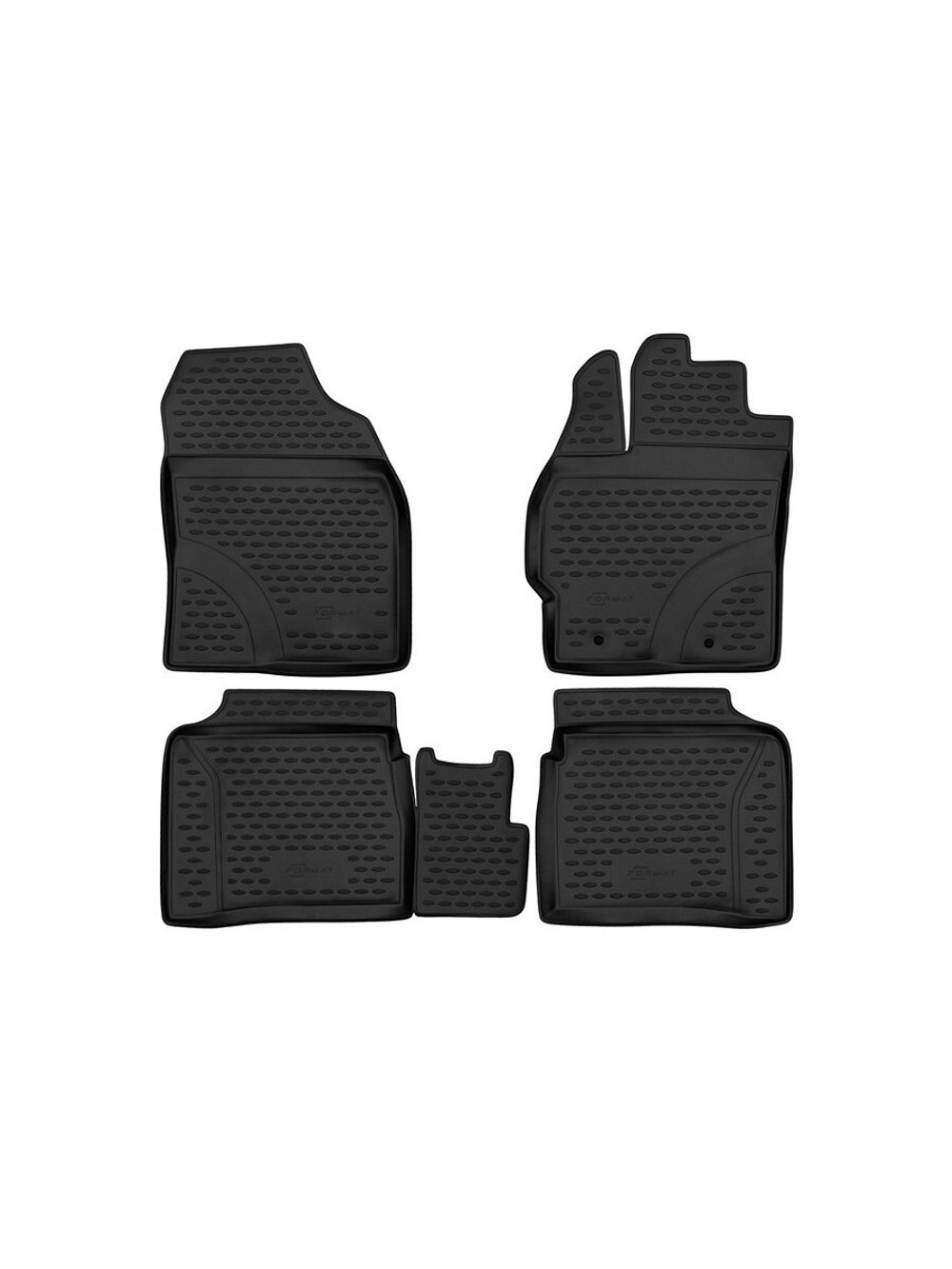 Коврики в салон для TOYOTA Prius (III, IIIr) XW30, 2009-2015, 4 шт. (Повышенная устойчивость, повышенная износос FORMAT.48.22.210
