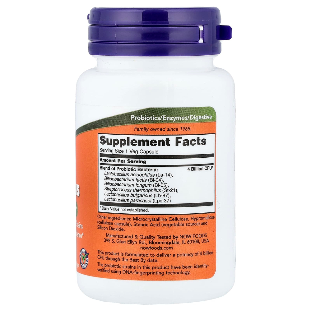 NOW Foods, 4x6, ацидофильные лактобактерии, 60 вегетарианских капсул