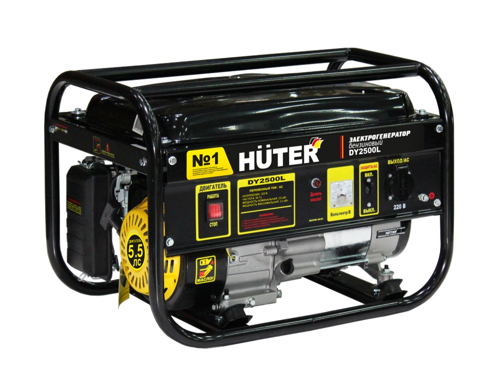 Портативный бензиновый генератор (2.2 кВт) HUTER DY2500L