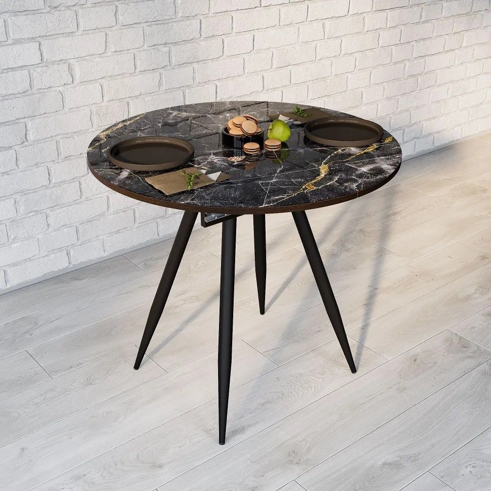 Стол обеденный Элип-1 (конус) каркас чёрный