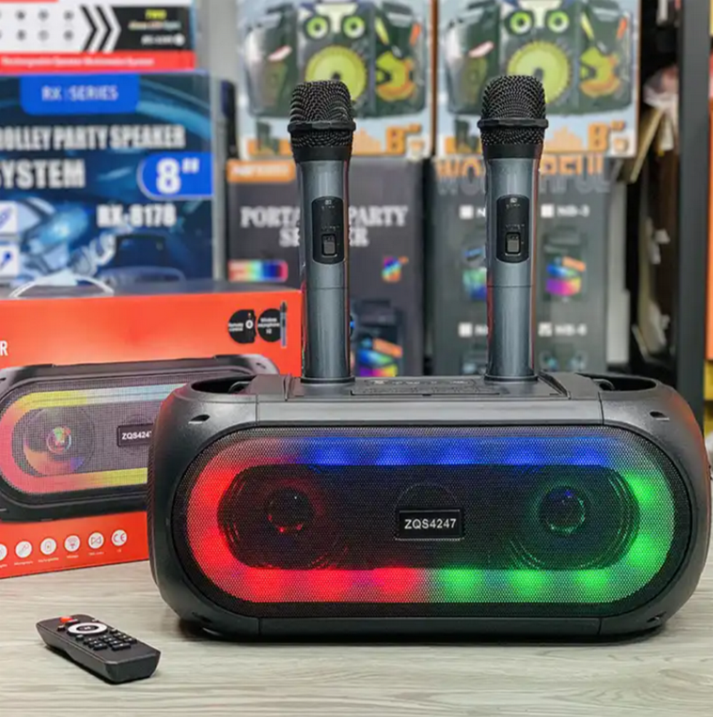 Беспроводная колонка Sing-e ZQS-4247 +2 беспр.микрофона.