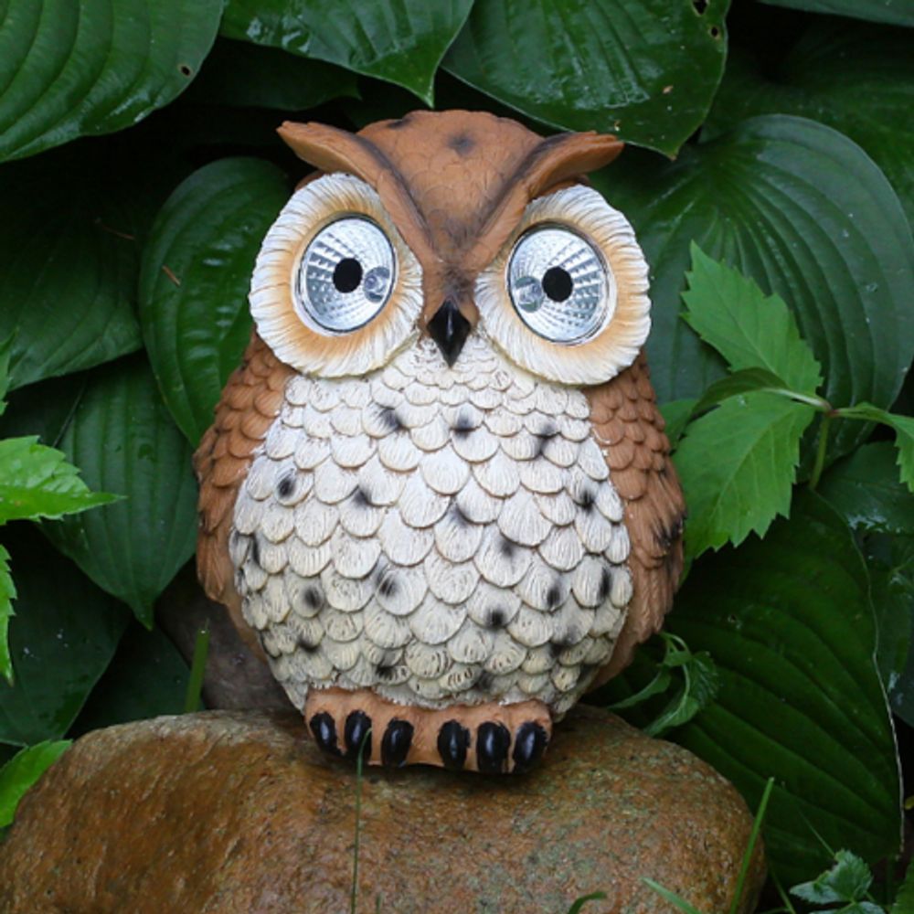 ERAFYS01-10 ЭРА Садовый светильник Сова рыжая на солнечной батарее, полистоун, 19 см
