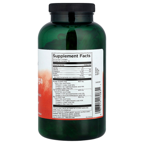 Swanson, Multi Omega 3-6-9`` 220 мягких таблеток