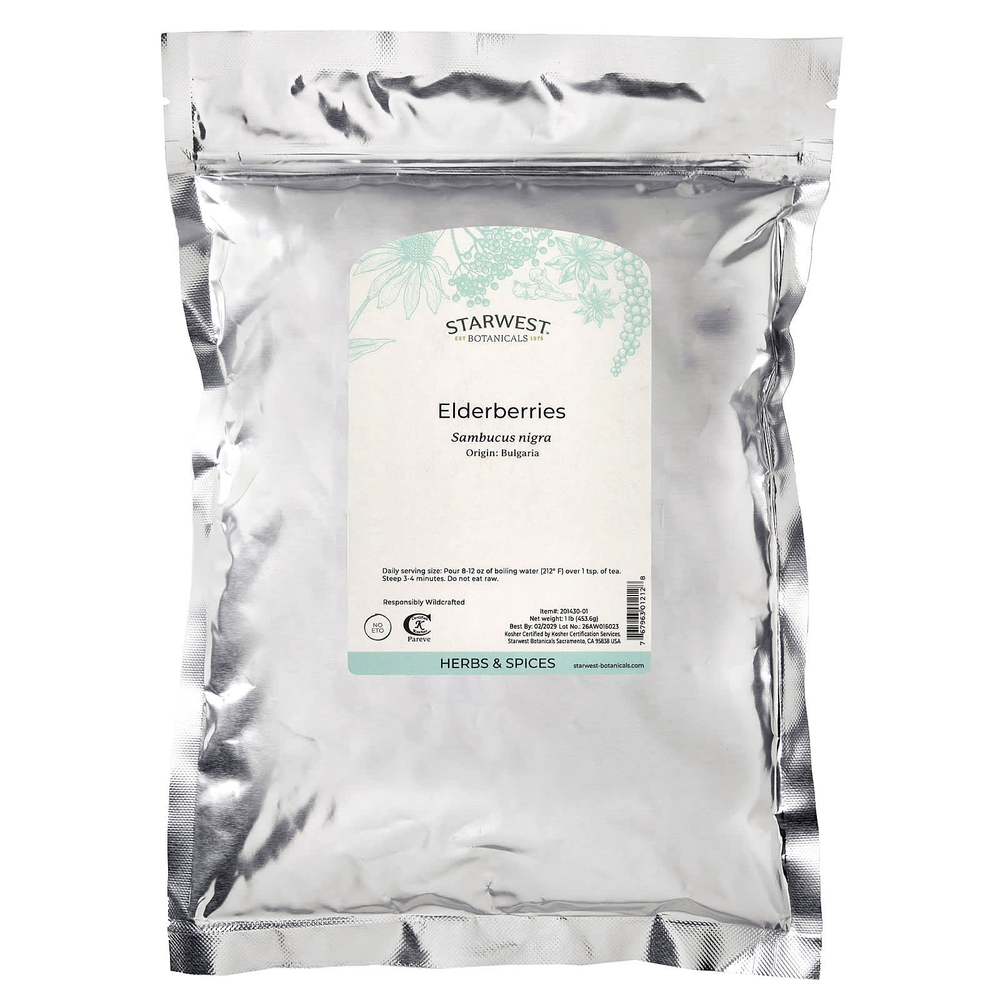 Starwest Botanicals, Ягоды бузины, 453,6 г (1 фунт)