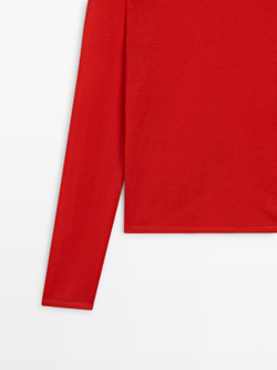 Massimo Dutti Свитер из 100% шерсти, оранжевый